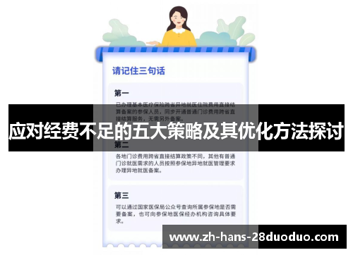 应对经费不足的五大策略及其优化方法探讨