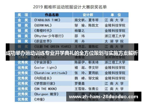 成功举办运动训练专业开学典礼的全方位策划与实施方案解析